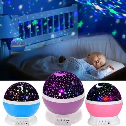 rahamandecor 360° Rotating Star & Moon Projector Lamp for Night Light | Multicolor Night Lamp image 4