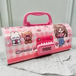 Most Popular & Trending Girl Print Password Protected Pencil Case With Suitcase Style Made From Heavy Quality For Boy & Girl RP635 Art Plastic Pencil Box-16