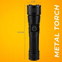 ziddjeet X370 M981 (ZOOMABLE METAL LED TORCH)5 Modes Flashlight, Super Bright Torch image 4