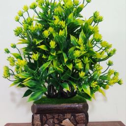 Best For Home/Shop/Office Table Flower Top with Stylish Coconut Pot Bonsai Wild Artificial Plant with Pot-image-77