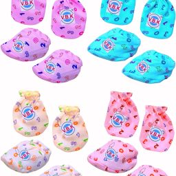 Baby Mittens and Booties Set, Pack Of 4, 0 to 6 Month, Hosiery Fabric-18