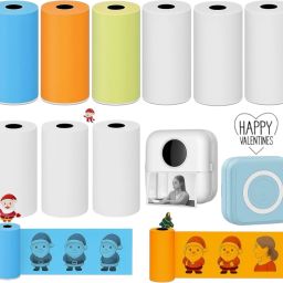 Mini Printer Roll ,Non Sticky 3Colour+6White Refill Roll For Mini printers Thermal Cash Register Paper-image-24