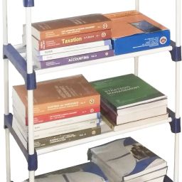 Multi Organiser BLue-4 Book Shelf Metal Open Book Shelf-12