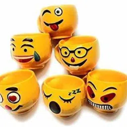Pack of 6 Ceramic Emoji Cup Mug Set Colourful Smiley Coffee Tea Cups Mugs Set-image-9