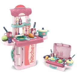 3 in 1 Portable Cooking Suitcase Kitchen Accessories Set Cooking Toys - Little Chef Realistic Miniature Chefs Pretend Play Dessert Food Party Role Toy for Girls (Multicolor)-26