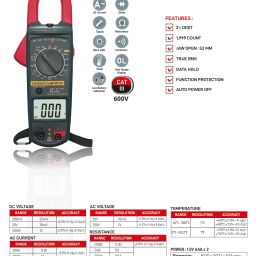 htc CM 2030, Digital Ac Clamp Meter 1000A Tester Clip-On-Meter Digital Multimeter image 3