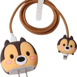 RidivishN Charger Cover for iPhone 18W-20W Charger, 3D Cartoon Design Squirrel, USB Spiral Cable Protector-image-62