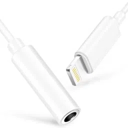 Hespa White Lightning Port to 3.5mm AUX Jack Converter for Headphones Phone Converter-15