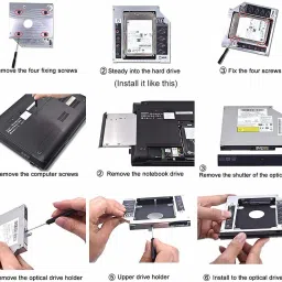 GoodsBazaar 2.5'' Internal HDD Caddy for 9.5mm ssd 2.5 inch Internal Hard 9.5MM Drive Enclosure/HDD CADDY image 2