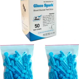 50 Strips & 100 sterile Lancets |Compatible only with Glucospark Sugar Machine Glucometer-22