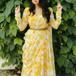 Printed Georgette Stitched Anarkali Gown-image-8