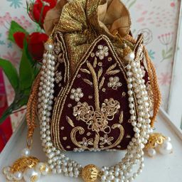 Women Black, Silver, Gold Potli-image-9