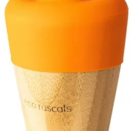 Bamboo Small Cup with Suction Lid, Orange-11