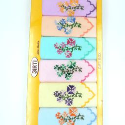 Maskey 100% Pure Cotton (Size:25x25cm) (Pack of 6) Embroidered Abstract Iconic Designer Ladies Rumal / Hanky ["Multicolor"] Handkerchief-image-20