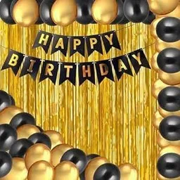 party midlinkerz Golden Happy Birthday Decoration Items kit Comb for kids and adult-picture-25