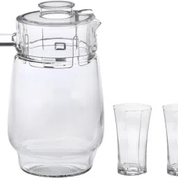 Versatile Transparent Jug & 2 Glass Set for Beverage Serving -D27 Jug Glass Set-22