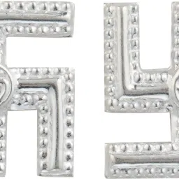 925 Pure Silver(Chandi) Sterling Silver Swastik for Puja Temple - 92.5% Pure Pack Of 2 (3.640GM) Decorative Showpiece-2.5 cm-image-7