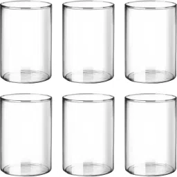 (Pack of 6) Vector Borosilicate Glass Tumbler 300 ml Glass Set Water/Juice Glass-22