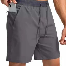 Solid Men Grey Sports Shorts-image-116