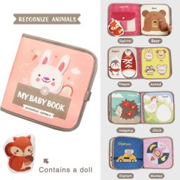 Baby Busy Book for Toddlers 6 to 24 Months Cartoon Animal Activity Book with Toy-image-19