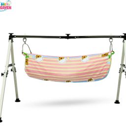 Stainless Steel NRI Swing Cradle with Mosquito Net Jholi - L/W/H-125/98/88cm-21