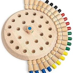 vediva Wooden memory Matchstick Chess Game For Kids Intelligence And Free Spinner 19 cm Chess Board image 3