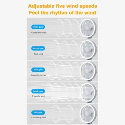 Solisca Oscillating Desk Fan With LED Light 4000mAh Rechargeable with USB Quiet Personal Mini Portable 3 Speed mode Build-in Battery Rechargeable-cooling blade USB Fan image 5