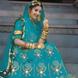 Embroidered Semi Stitched Rajasthani Poshak-image-80