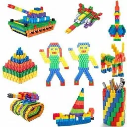 200 Pcs DIY Creative Bullet Shaped Building Block Game Construction Toy For Kids-17