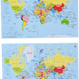 World Map Puzzle, 100 Pieces, Educational Toy-17