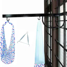 Baby net swing cradle with spring and window hanger-image-64