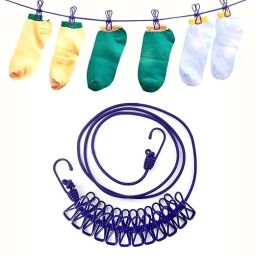Right Products Clothesline Rope Drying Clothes Hanging Rope with 12 Clips Iron Retractable Clothesline-image-39