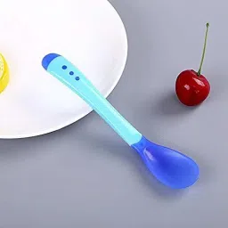 the little lookers Silicone Tip Heat Sensitive Silicone Spoons | Temperature Sensing Spoons | Spoon Set - Red & Blue- Silicone image 5