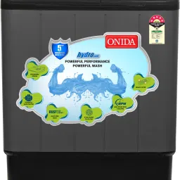 7 kg 5 Star With Five-Fin Storm Pulsator Semi Automatic Top Load Black, Grey-7