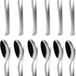 12 pc Dinner Spoons Set with Zig Zag design, 18.5 cm, Spoon set combo, cutlery, Stainless Steel Table Spoon Set-image-5