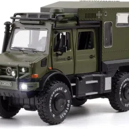 1:28 Die-Cast U4000-Truck 6 Doors Pull Back Lights - Military Black-picture-3