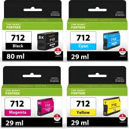 trendvision 712 Combo Ink Cartridge for USE in Designjet T210,T230,T250,T630,T650 Printer Black + Tri Color Combo Pack Ink Cartridge-picture-22