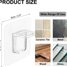 vavsu Punch-Free Adhesive Shelf Pegs | Bracket Holders for Bookshelf & Cabinet 20-MM No Drill Shelf Bracket Holders Pin for Kitchen Cabinet - Clapboard Layer Shelf Bracket image 2