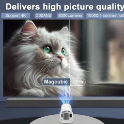 IC PLUS HY300 Full HD Native 1080p Support Android 11 Wifi BT Freestyle Auto Keystone (6400 lm / 1 Speaker / Wireless / Remote Controller) Portable Projector image 2