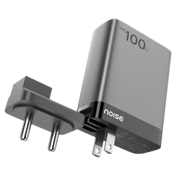 noise Power 100W Type A & Type C 4-Port Fast Charger (Adapter Only, GaN Technology, Black) image 5