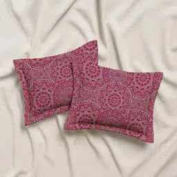 mayfair homes london Pink Cotton 27x18 Inches Pillow Covers (Set of 2)-picture-27