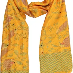 Art Silk Printed Yellow Women Dupatta-image-47
