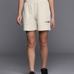 hrx by hrithik roshan Solid Women Beige Regular Shorts-picture-15