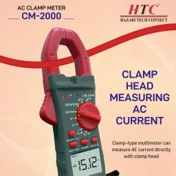 hty HTC CM 2000 Contact Voltage (NCV), Clamp Torch True RMS Digital Clampmeter Digital Multimeter image 4