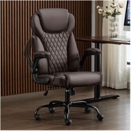 High Back Office Chair Adjustable Desk Chair Back Executive Comfortable Leatherette Office Conference Chair-15