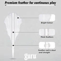 guru Feather Shuttlesock High Speed Feather Shuttle - White image 4