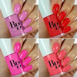 HD Colors High-Shine Long Lasting, Non Toxic Professional Nail Polish Lilac Lily, Roacking Red, Pink Mauve, Pink-image-4