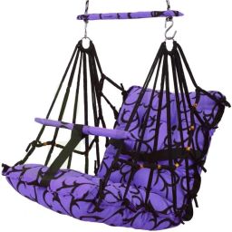 Cotton Swing Chair for Kids Baby's Children Folding and Washable1-6 Years with Safety Belt/Home,Garden Jhula for Babies|Swing for Kids | Seat and Back Side 16x16 inch (Purple) Swings-7