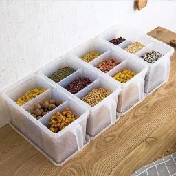 yhk trdemart Plastic 3 IN 1 Plastic Storage Container Refrigerator with Handle 3L(PACK OF 2) Storage Basket image 5