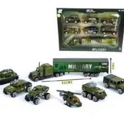 Metal Die Dast Army Vehicle Play Set, Pack Of 7, Multicolour 05-28